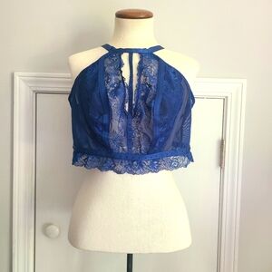 Torrid Curve Strappy Studded Lace Wire-free Bralette Top Size 3 Estate Blue NWOT